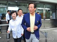 [포토]잠실야구장 나서는 정몽준 후보