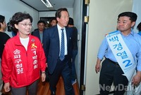 [포토]택시운송업계 만나러 나선 鄭-朴 후보