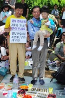 [포토]기념사진 찍는 박원순 서울시장 후보