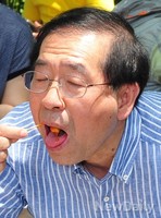 [포토]떡볶이 먹는 박원순 서울시장 후보