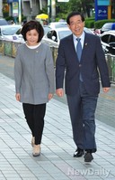 [포토]사전투표소 찾은 '박원순' 후보 내외