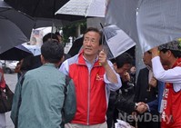 [포토]유세 현장 도착한 정몽준 후보