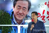 [포토]정몽준 서울시장 후보 마지막 유세에 나타난 김황식 전 총리