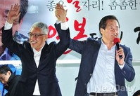 [포토]정몽준 후보 지지 호소하는 텔런트 김영철