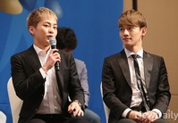 [포토]아시안게임 기자회견에 참석한 엑소 시우민-첸