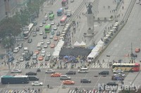 프란치스코 교황 시복식 준비가 한창인 광화문광장