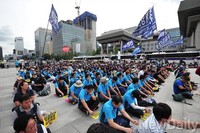 [포토] 광화문광장에 집결한 금속노조