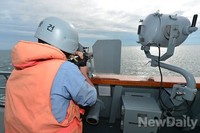 [포토] 왕건함, 총원 전투배치 훈련