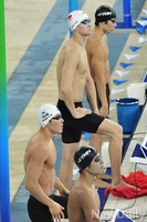 [인천AG] 400M 출발대에 오른 박태환-쑨양-하기노