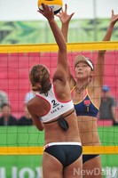 [인천AG] 여자비치발리볼, 이은아의 강한 스파이크