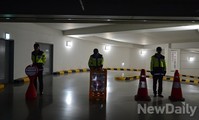 [포토] 출입이 금지된 판교추락사고 현장 지하주차장