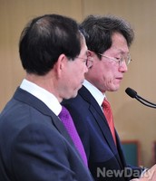 [포토] 박원순-조희연, 글로벌 교육 혁신도시 공동성명 발표