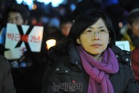 [포토] 서울광장에 등장한 통합진보당 이정희 전 대표