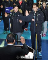 [포토] 국가대표 선서하는 '심석희-구본길' 선수