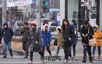 [포토] 서울 날씨, '함박눈' 찬바람 '쌩쌩'