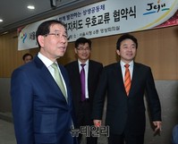 [포토] 서울-제주 교류협약 맺은 박원순-원희룡