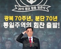 [포토] 합동임관식, 거수경례하는 한민구 국방부장관