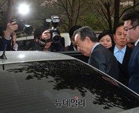 [포토] 차에오르는 권노갑 상임고문