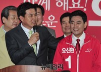 [포토] 오신환 후보 지지 호소하는 김태호 최고위원