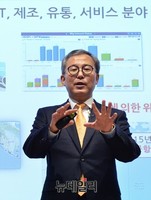 [포토] 창립30주년 기자간담회, 발표하는 삼성SDS 전동수 사장