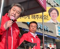 [포토] 신상진 후보 지원유세 나선 김무성 대표