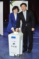 [포토] 사전투표하는 새정치민주연합 정태호 후보 내외