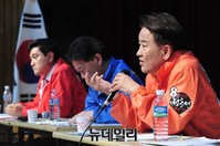 [포토] 사시존치 공청회 참석한 정동영 후보