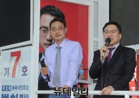 [포토] 변희재 후보 지지호소하는 황장수 소장