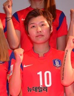 [포토] 여자축구국가대표팀 출정식, 승리다짐하는 지소연