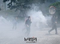 [포토] 충무훈련, 화재 대피하는 시민들