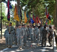 [포토] 한미연합사단 편성식, 입장기다리는 한미연합군