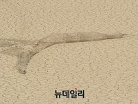 [포토] 중부권가뭄, 갈라진 강바닥과 버려진 어구