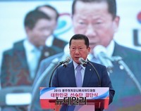 [포토] 선수단결단식, 축사하는 김정행 대한체육회장