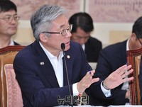 [포토] 질문에 답하는 김종덕 문화관광체육부 장관