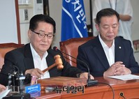 [포토] 안전보장특별위 전체회의 개회알리는 박지원 의원
