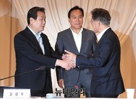 [포토] 중소기업중앙회에서 만난 여야 대표