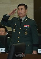 [포토] 합참 국정감사, 경례하는 조보근 정보본부장