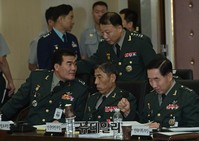 [포토] 합참 국정감사, 별들의 대화