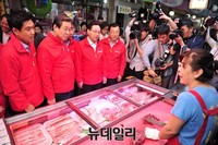 [포토] 식육점 찾은 새누리당 김무성 대표