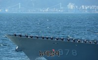 [포토] 해군 관함식, 광안대교와 거수경례