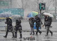 [포토] 함박눈 쏟아지는 광화문 광장