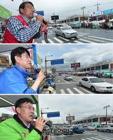 [포토] 전남 순천, 아랫장 장날 유세 격돌