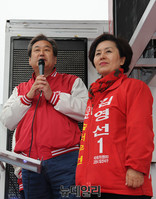 [포토] 김영선 후보 지지호소하는 김무성