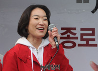 [포토] 오세훈 후보 지지 연설하는 이지현 전 시의원