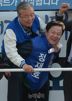 [포토] 고양을 정재호, 김종인 업고 필승 다짐