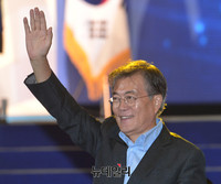 [포토] 손들어 화답하는 문재인 전 대표