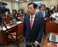 [포토] 국방위 전체회의 입장하는 한민구 국방부장관