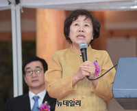 [포토] 청계학당 준공식, 축사하는 나선화 문화재청장