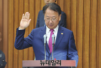 [포토] 청문회 증인선서 하는 유일호 부총리