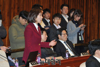 [포토] 정진석 원내대표에 항의하는 나경원 의원